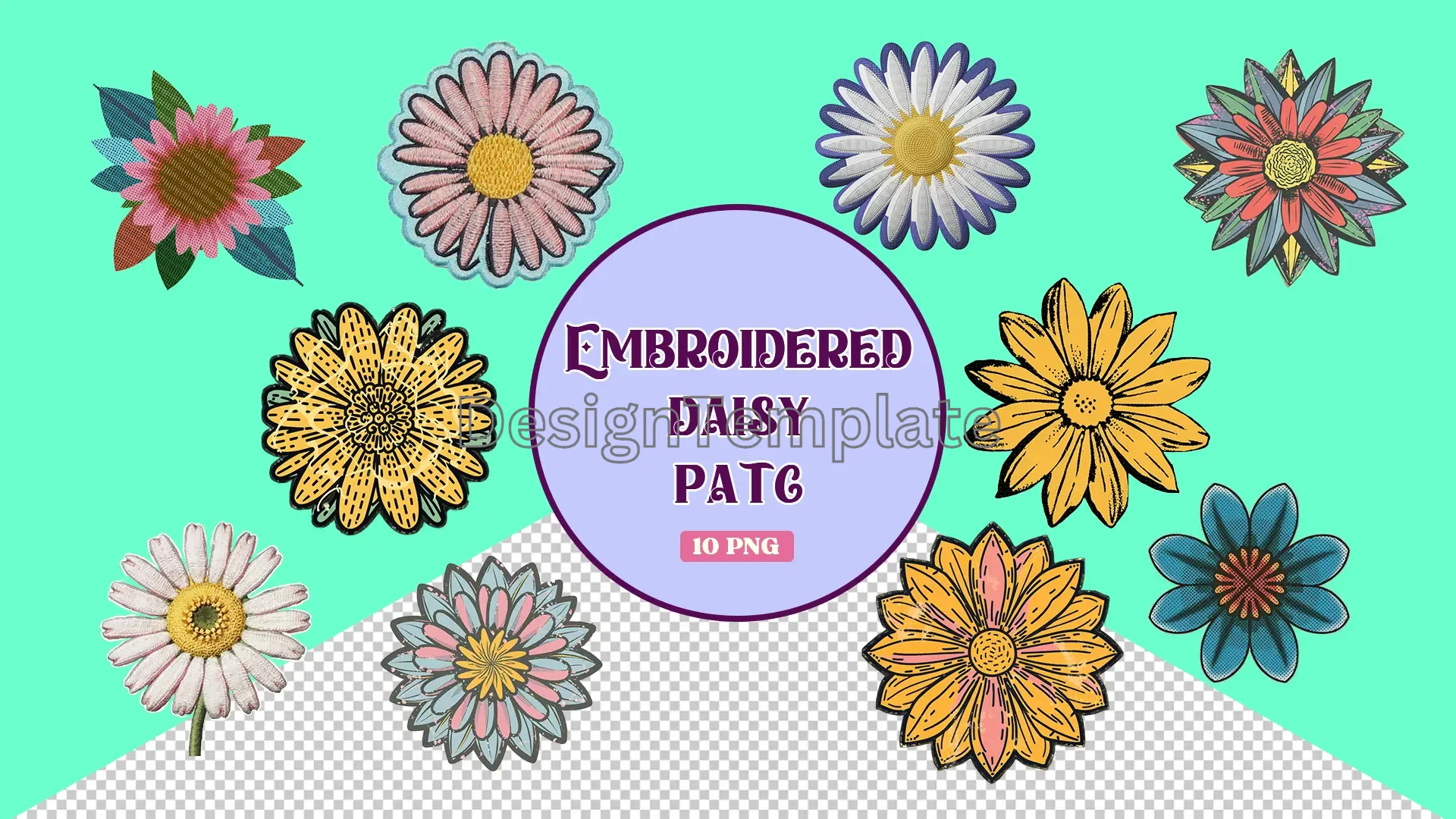 Daisy Embroidery Graphics 3D Elements Pack